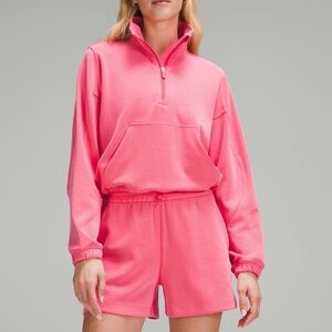 Lululemon BNWT Glaze Pink Brushed Softstreme Half Zip Size 4